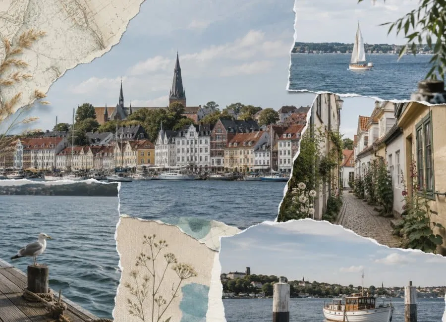Flensburg mit Hafen und Förde