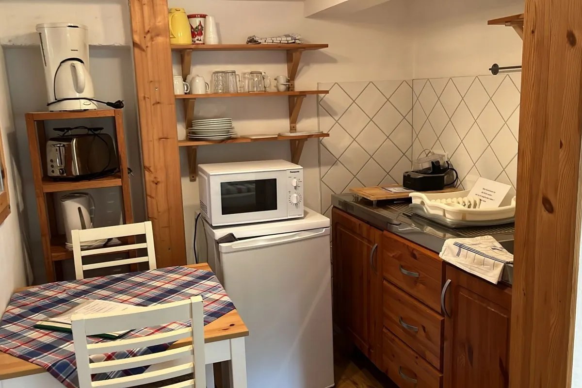 Küche im Apartment des Storchennest Schafflund